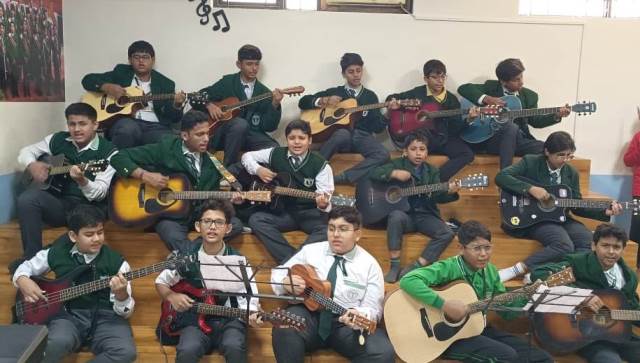 School Music Ensemble Practice