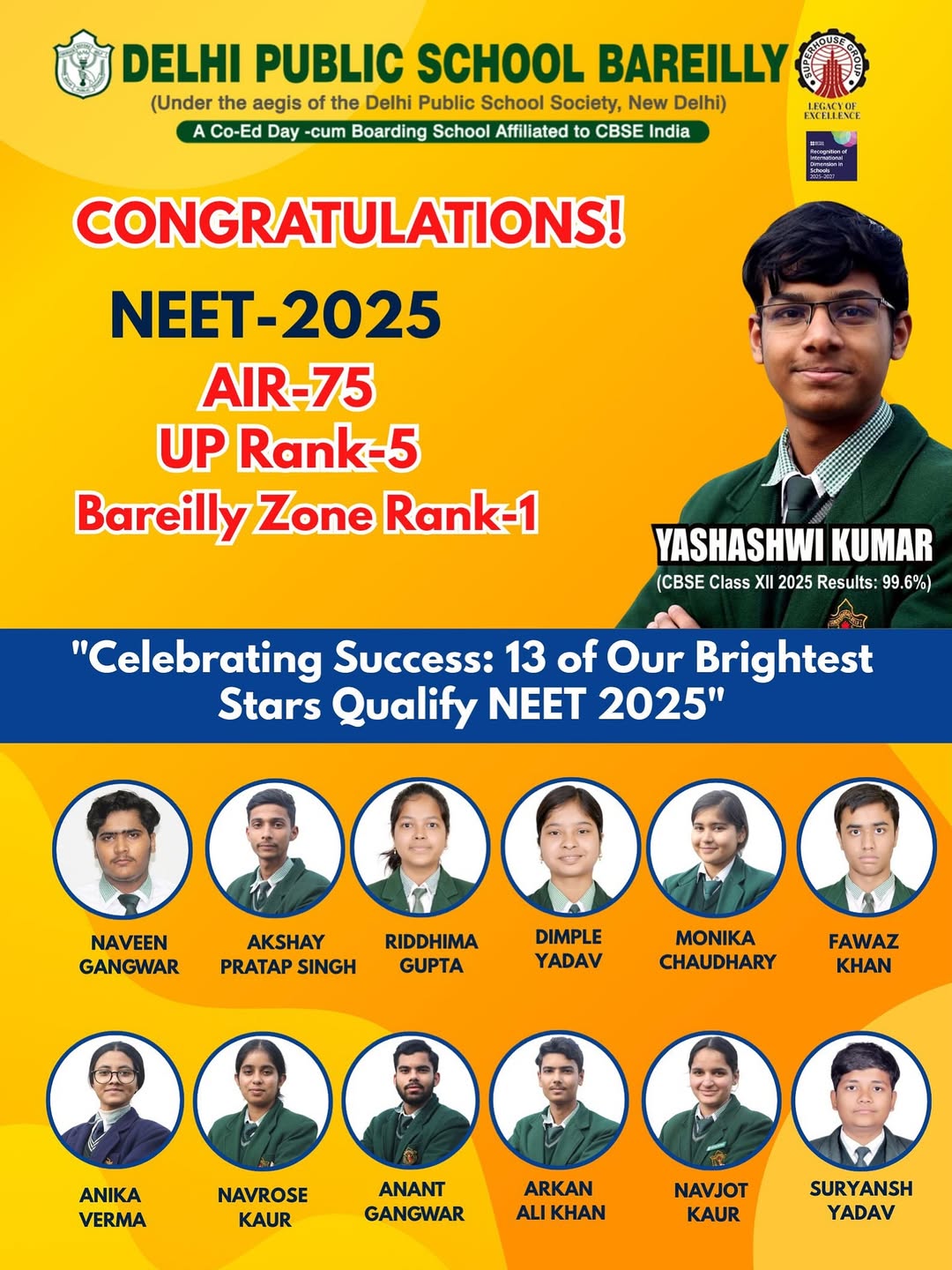 𝟭𝟯 𝗼𝗳 𝗼𝘂𝗿 𝗲𝘅𝗰𝗲𝗽𝘁𝗶𝗼𝗻𝗮𝗹 𝘀𝘁𝘂𝗱𝗲𝗻𝘁𝘀 𝗵𝗮𝘃𝗲 𝗾𝘂𝗮𝗹𝗶𝗳𝗶𝗲𝗱 𝘁𝗵𝗲 𝗽𝗿𝗲𝘀𝘁𝗶𝗴𝗶𝗼𝘂𝘀 𝗡𝗘𝗘𝗧 𝟮𝟬𝟮𝟱